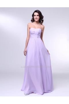 A-Line Strapless Long Chiffon Prom Evening Formal Dresses ED010997