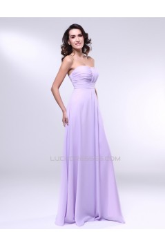 A-Line Strapless Long Chiffon Prom Evening Formal Dresses ED010997