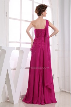 A-Line Beading Chiffon One-Shoulder Prom/Formal Evening Dresses 02020002