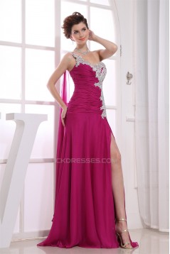 A-Line Beading Chiffon One-Shoulder Prom/Formal Evening Dresses 02020002