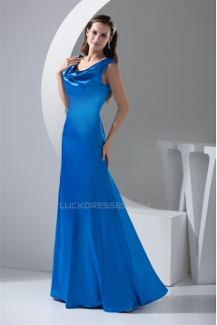 A-Line Dropped Floor-Length Long Blue Prom Party Formal Evening Bridesmaid Dresses 02020015