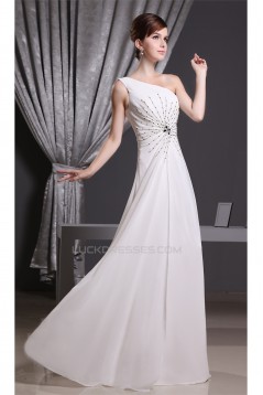 A-Line Floor-Length One-Shoulder Beading Long Prom Evening Bridesmaid Dresses 02020018