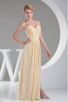 A-Line Sleeveless Floor-Length Ruffles V-Neck Prom/Formal Evening Dresses 02020036