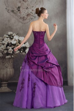 Ball Gown Strapless Floor-Length Sleeveless Purple Prom/Formal Evening Dresses 02020043