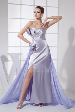 Sheath Sweetheart Chiffon Elastic Woven Satin Long Prom/Formal Evening Dresses 02020046