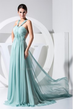 A-Line V-Neck Chiffon Long Prom/Formal Evening Bridesmaid Dresses 02020050