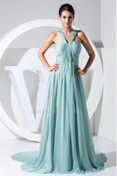 A-Line V-Neck Chiffon Long Prom/Formal Evening Bridesmaid Dresses 02020050