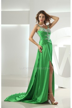 Beading A-Line Brush Sweep Train Sleeveless Prom/Formal Evening Dresses 02020063