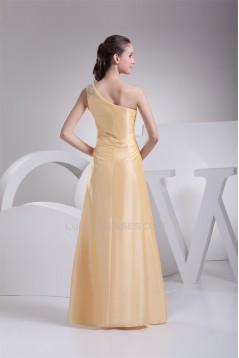 A-Line Floor-Length One-Shoulder Beading Long Prom/Formal Evening Dresses 02020065