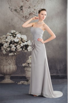 A-Line Beading Sleeveless Brush Sweep Train Long Prom/Formal Evening Dresses 02020091