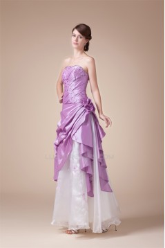 Beading Sleeveless Floor-Length A-Line Taffeta Tulle Prom/Formal Evening Dresses 02020093