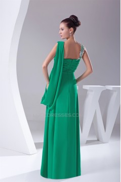 Beading Sleeveless Strapless Floor-Length Long Green Evening Formal Bridesmaid Dresses 02020097