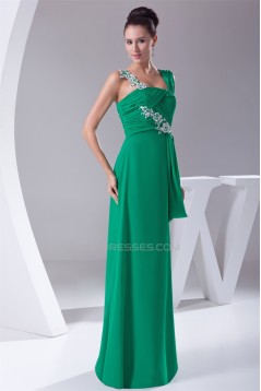 Beading Sleeveless Strapless Floor-Length Long Green Evening Formal Bridesmaid Dresses 02020097