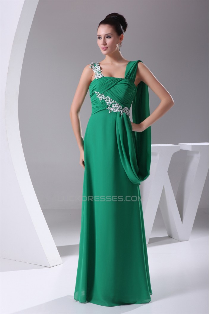 Beading Sleeveless Strapless Floor-Length Long Green Evening Formal Bridesmaid Dresses 02020097