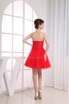A-Line Fine Netting Short/Mini Prom/Formal Evening Dresses 02021031