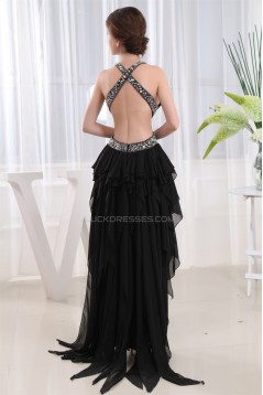 Asymmetrical Sleeveless Beading Chiffon Prom/Formal Evening Dresses 02021038