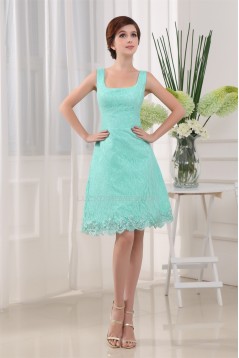 A-Line Knee-Length Square Sleeveless Lace Prom/Formal Evening Dresses 02021090