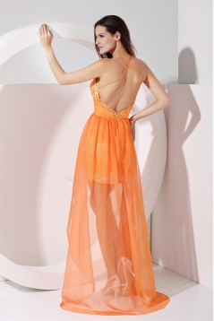 Lace A-Line Sleeveless Chiffon Elastic Silk like Satin Homecoming Dresses 02021093