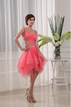 Organza Beading Sleeveless Homecoming Cocktail Party Dresses 02021103