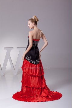 Brush Sweep Train Black Red Long Prom/Formal Evening Dresses 02020113