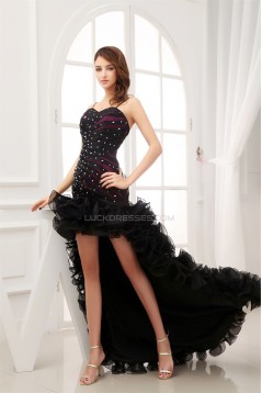 High Low Beading Sleeveless Puddle Train Prom/Formal Evening Dresses 02021132