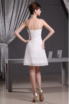 A-Line Beaded Short White Prom/Formal Evening Dresses 02021141