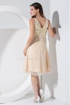 A-Line V-Neck Sequin Short Prom/Formal Evening Dresses 02021142