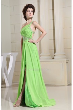 A-Line Brush Sweep Train One-Shoulder Sleeveless Long Prom Evening Bridesmaid Dresses 02020116