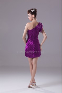 Short/Mini Elastic Woven Satin One-Shoulder Prom/Formal Evening Dresses 02021168