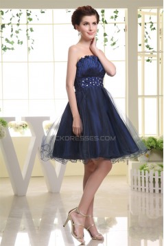 Short/Mini Sleeveless Strapless Beading Prom/Formal Evening Dresses 02021185