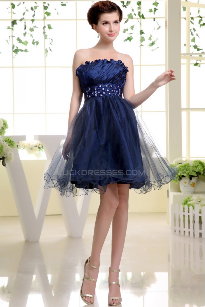 Short/Mini Sleeveless Strapless Beading Prom/Formal Evening Dresses 02021185