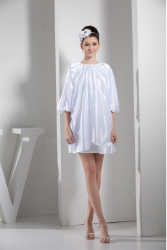 Silk like Satin Ruffles Sheath/Column Short/Mini Bridesmaid Dresses 02021196