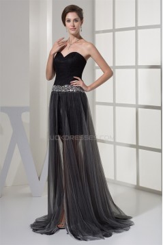 Beading Brush Sweep Train Lace Fine Netting Prom/Formal Evening Dresses 02021203