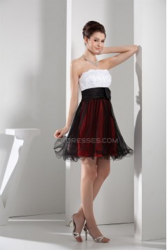Strapless A-Line Sleeveless Short/Mini Prom/Formal Evening Dresses 02021243