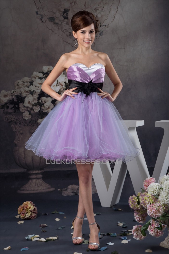 A-Line Sleeveless Handmade Flowers Organza Prom/Formal Evening Dresses 02021280