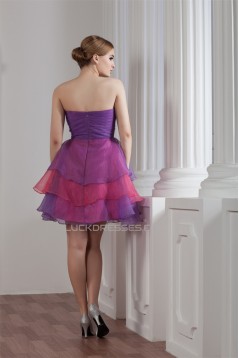 Beading Sweetheart Satin Organza A-Line Cocktail Evening Party Dresses 02021305