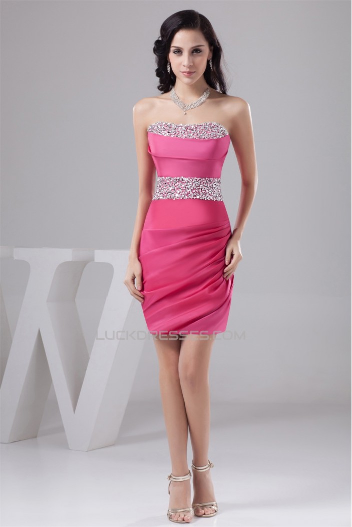 Short/Mini Sheath/Column Strapless Sleeveless Prom/Formal Evening Dresses 02021389