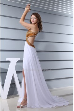 Chiffon Silk like Satin A-Line Sleeveless Prom/Formal Evening Dresses 02020139