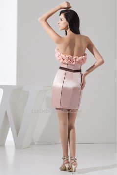 Short/Mini Sleeveless Bow s Chiffon Silk like Satin Prom/Formal Evening Dresses 02021392