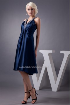 Sleeveless Beading Silk like Satin V-Neck Prom/Formal Evening Dresses 02021410