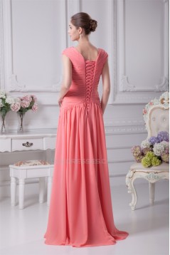 Chiffon Brush Sweep Train Long Prom/Formal Evening Dresses 02020142