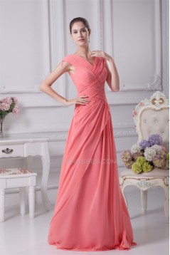 Chiffon Brush Sweep Train Long Prom/Formal Evening Dresses 02020142