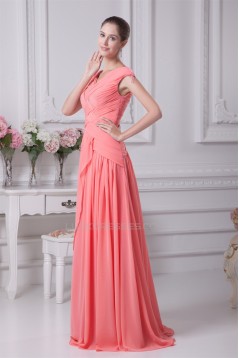 Chiffon Brush Sweep Train Long Prom/Formal Evening Dresses 02020142