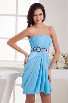 Sleeveless Short/Mini Elastic Woven Satin Prom/Formal Evening Dresses 02021420