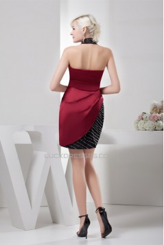 Sleeveless Short/Mini Halter Satin Silk like Satin Prom/Formal Evening Dresses 02021421