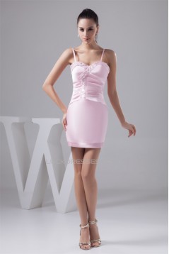 Spaghetti Straps Silk like Satin Sheath/Column Prom/Formal Evening Dresses 02021427