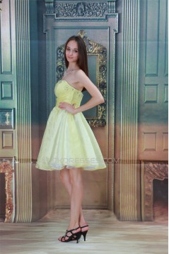 A-Line Satin Knee-Length Beading Sleeveless Prom/Formal Evening Dresses 02021442