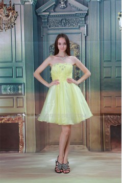 A-Line Satin Knee-Length Beading Sleeveless Prom/Formal Evening Dresses 02021442