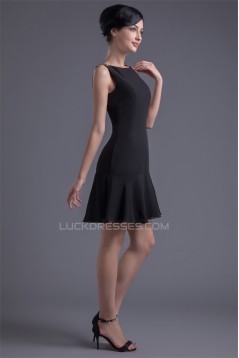 Bateau Beading Short/Mini Sleeveless Chiffon Little Black Dresses 02021450