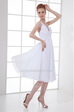 Beading A-Line Knee-Length Sleeveless Chiffon Prom/Formal Evening Bridesmaid Dresses 02021452